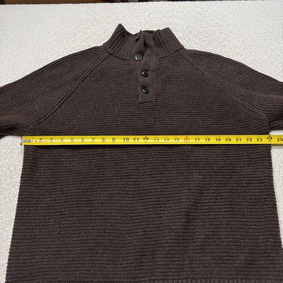 Banana Republic Wool Blend Sweater Men XL Tall Brown Henley Ribbed Knit Pullover - Picture 6 of 6